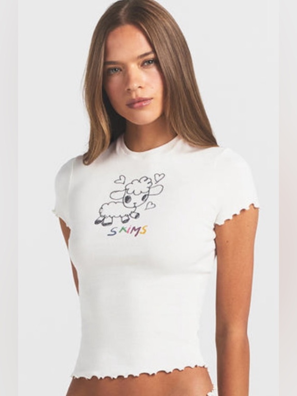 SKIMS - Limited Edition - Pointelle Marble Sheep Lettuce TOP ONLY - Medium -NWOT